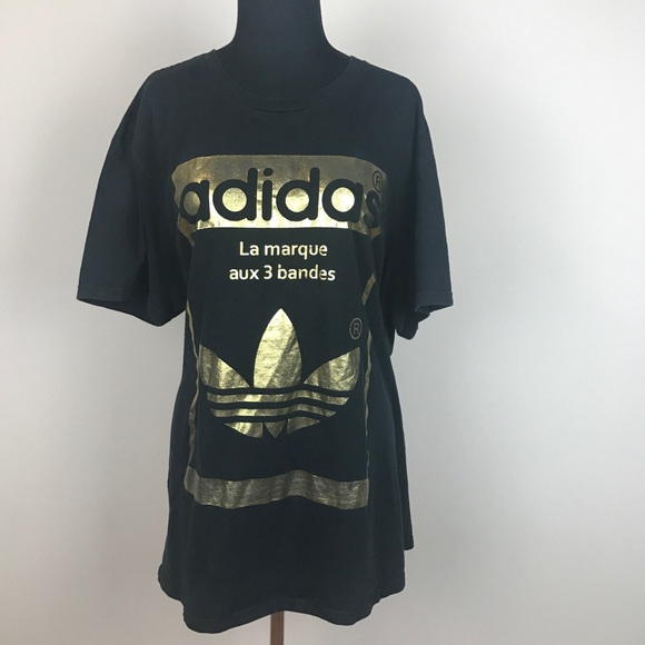 mens black and gold adidas shirt